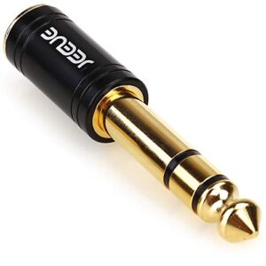 jeeue 1/4" to 3.5mm headphones adapters, upgrade 6.35mm(1/4") male - 3.5mm female socket stereo pure copper jack adaptor bring you professional sound black