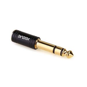 JEEUE 1/4" to 3.5mm Headphones Adapters, Upgrade 6.35mm(1/4") Male - 3.5mm Female Socket Stereo Pure Copper Jack Adaptor Bring You Professional Sound Black