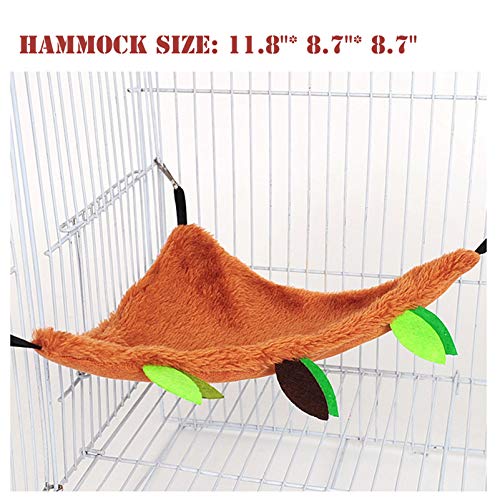 SEIS 5 Pcs Sugar Glider Hammock Set Pet Hanging Cage Accessories Leaf Design Small Animal Hammock Channel Ropeway Swing for Ferret Birds Parrot Squirrel (5 PCS)