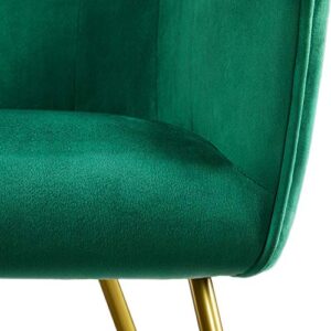 Yaheetech Accent Chair, Modern Velvet Living Room Chair with Mental Legs and Soft Padded, Comfy Side Chair for Bedroom/Office/Study/Waiting Room, Green