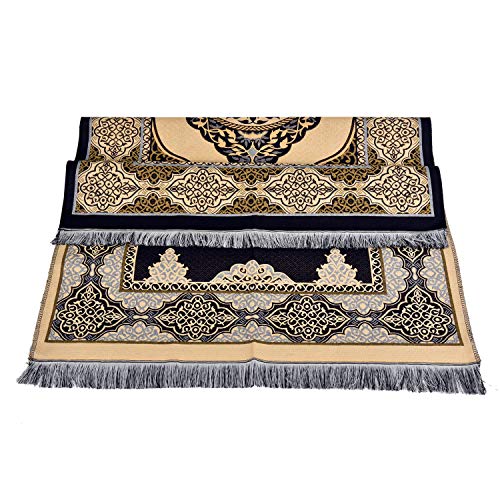 POLAT Muslim Prayer Rug in Kaaba Design Gift Box - Double Sided Prayer Mat Muslim for Men and Women - Perfect Ramadan Gifts - Special Turkish Design Portable Prayer Mat and Prayer Beads 99 (KaabaBox)