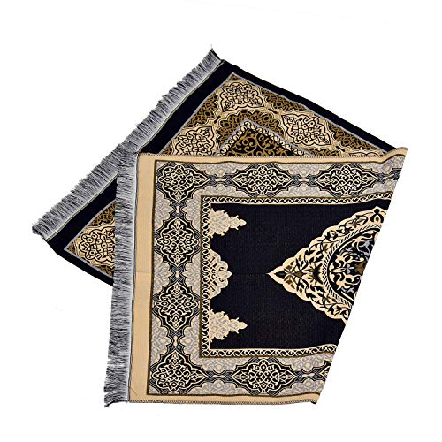 POLAT Muslim Prayer Rug in Kaaba Design Gift Box - Double Sided Prayer Mat Muslim for Men and Women - Perfect Ramadan Gifts - Special Turkish Design Portable Prayer Mat and Prayer Beads 99 (KaabaBox)