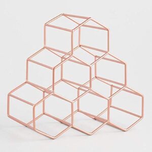 Charmed Hexagon 6 Bottle Wine Rack in Rose Gold