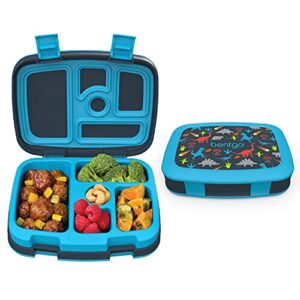 Bentgo Prints Insulated Lunch Bag Set With Kids Bento-Style Lunch Box (Dinosaur)