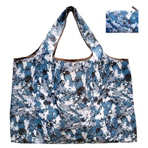 Aschar 4 Packs Reusable Grocery Bag Large Washable Fold Nylon Shopping Tote Bag (Mix)