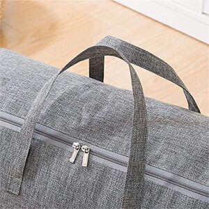 N / D Large-Capacity Storage Bag with Zipper and Handle, odorless, Waterproof, Moisture-Proof, Carrying Bag, Bed Storage Bag, Blanket, Clothes, Quilt, Pillow, Moving Bag. (105L 75L 50L) (Gray-3)