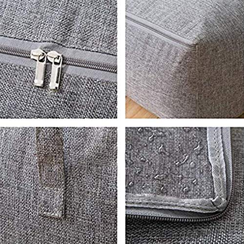 N / D Large-Capacity Storage Bag with Zipper and Handle, odorless, Waterproof, Moisture-Proof, Carrying Bag, Bed Storage Bag, Blanket, Clothes, Quilt, Pillow, Moving Bag. (105L 75L 50L) (Gray-3)