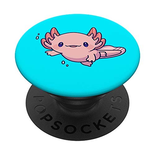 Kawaii Axolotl Gifts Kawaii Axolotl Art Graphic Cute Axolotl PopSockets Grip and Stand for Phones and Tablets