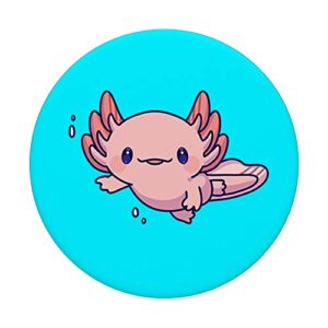 Kawaii Axolotl Gifts Kawaii Axolotl Art Graphic Cute Axolotl PopSockets Grip and Stand for Phones and Tablets
