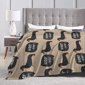 Waldeal Dachshund Dog Flannel Fleece Throw Blanket 60"x50" Lightweight Office Couch Sofa Bedroom for Kid Adults All Season