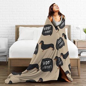 Waldeal Dachshund Dog Flannel Fleece Throw Blanket 60"x50" Lightweight Office Couch Sofa Bedroom for Kid Adults All Season