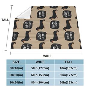 Waldeal Dachshund Dog Flannel Fleece Throw Blanket 60"x50" Lightweight Office Couch Sofa Bedroom for Kid Adults All Season