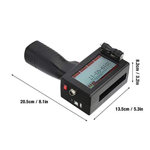 Cuifati 300DPI High Definition Smart Touch Screen Intelligent Handheld Printer Inkjet Printer Coding Machine US Plug 100-240V, Large-Screen Display Printer