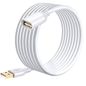 costyle usb extension cable white 15ft, usb 2.0 extension cord type a male to a female white usb extender cable for hard drive, security camera,printer, usb keyboard,mouse