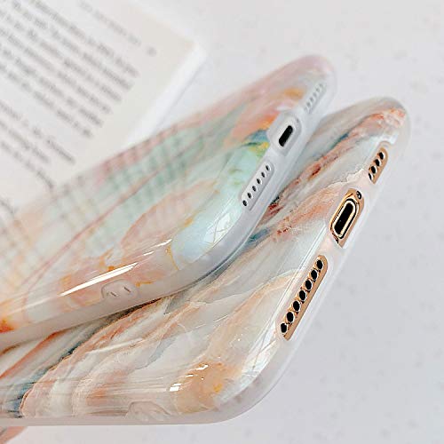 J.west iPhone XR Case 6.1-inch, Luxury Grey Marble Design Graphics Stone Pattern Ultra Slim Thin Flexible Bumper Soft Rubber TPU Silicone Protective Phone Case Cover for Girls Womens Agate Slice