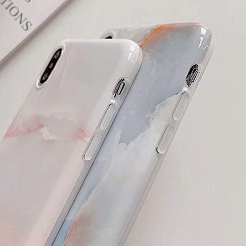 J.west iPhone XR Case 6.1-inch, Luxury Grey Marble Design Graphics Stone Pattern Ultra Slim Thin Flexible Bumper Soft Rubber TPU Silicone Protective Phone Case Cover for Girls Womens Agate Slice