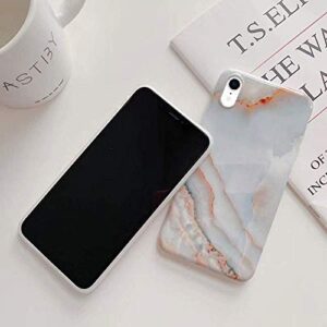 J.west iPhone XR Case 6.1-inch, Luxury Grey Marble Design Graphics Stone Pattern Ultra Slim Thin Flexible Bumper Soft Rubber TPU Silicone Protective Phone Case Cover for Girls Womens Agate Slice