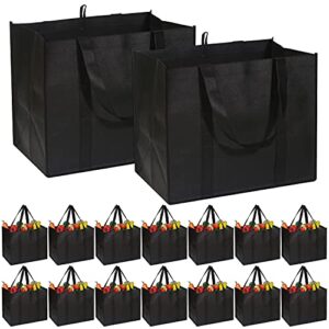 set of 16 reusable grocery bags extra large super strong heavy duty shopping tote bags with reinforced handles