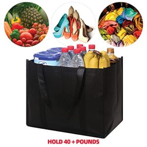 Set of 16 Reusable Grocery Bags Extra Large Super Strong Heavy Duty Shopping Tote Bags with Reinforced Handles