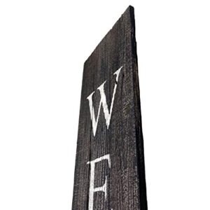 BarnwoodUSA | Farmhouse Rustic Welcome Sign for Front Porch | 5ft Front Door Décor | Vertical Barnwood Welcome Sign | Antique Outdoor Standing Sign | Sturdy | Smoky Black