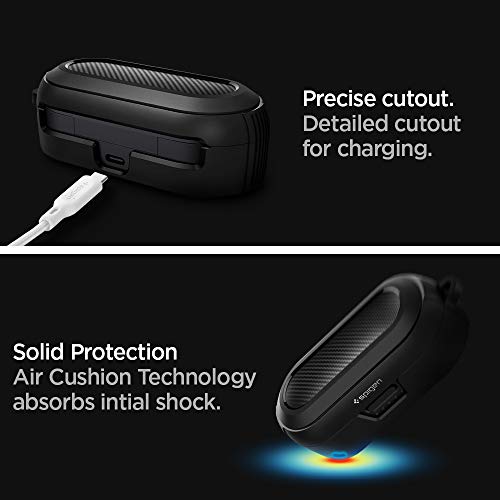 Spigen Rugged Armor Designed for Bose Sport Earbuds Case Cover (2020) - Matte Black