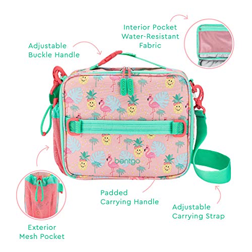 Bentgo Prints Insulated Lunch Bag Set With Kids Bento-Style Lunch Box (Tropical)