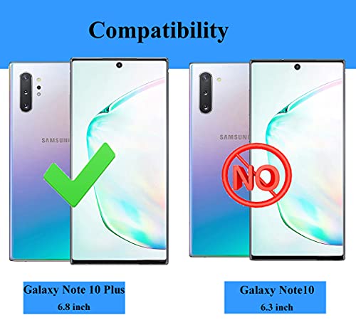 Androgate for Samsung Galaxy Note 10 Plus Case, Note10+ Case with HD Screen Protectors, Military-Grade Metal Ring Holder Stand Drop Tested Shockproof Cover Case for Samsung Note 10+/ 5G Black