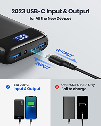 [2 Pack] INIU Portable Charger, 22.5W PD QC Fast Charging 20000mAh LED Display Power Bank External Battery Pack Compatible with iPhone 14 13 12 X Pro Max Samsung S21 Google LG AirPods iPad Tablet, etc