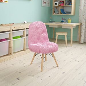 flash furniture kids shaggy dog light pink accent chair