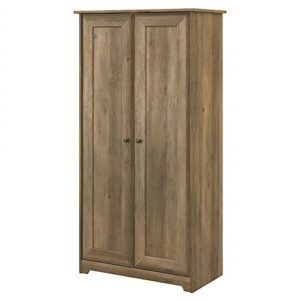 bush furniture cabot tall storage cabinet with doors, reclaimed pine
