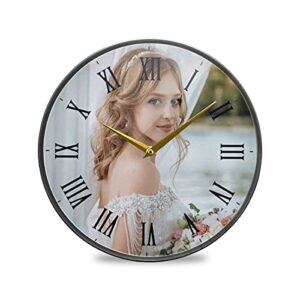 suabo personalized photo clock, custom large photo wall clock, personalized family clock print, customized birthday wedding valentine's day christmas graduation gift