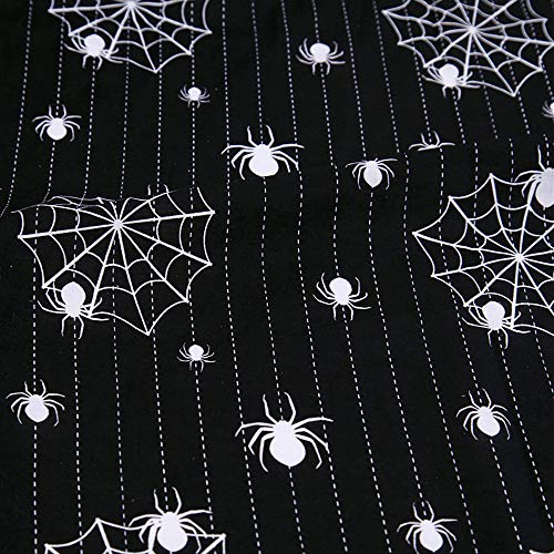 LOOGOOL Halloween Theme Cotton Fabric DIY Patchwork Craft Cotton Fabric for Sewing 18x43 Inch (45x110 cm) Spider Web