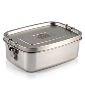 indian-tiffin stainless steel large single layer rectangular lunchbox (large)