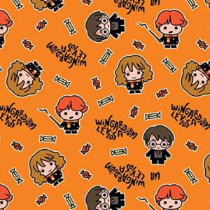 character halloween fabric harry potter halloween hogwarts in orange 100% cotton fabric by the yard