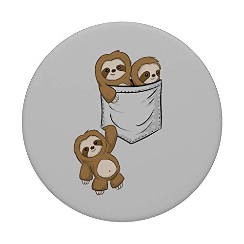 For Sloth Lovers Cute Kawaii Baby Sloths In Pocket PopSockets Swappable PopGrip