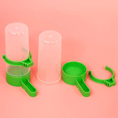 Scicalife 10PCS Bird Water Dispenser for Cage - Birds Feeder Drinker Waterer Clip with Automatic Drinking Water Sprinkler Proof Bird Cup for Parrots Budgie Cockatiel Lovebirds L