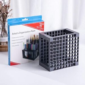 Votono 96 Hole Removable Plastic Pen Holder Desk Stand Brush Organizer Pencil Paint Brushes Markers Rack (1-Black)