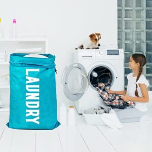 Nidoul 2 Pack XL Laundry Bags, Drawstring Closure Dirty Clothes Bag Organizer, Heavy Duty Large Laundry Bag, Durable Rip-Stop Bags for Camp Travel, Machine Washable 24" x 36" (Light Pink Blue)