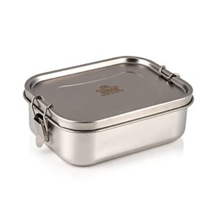 indian-tiffin stainless steel large single layer rectangular lunchbox (medium)