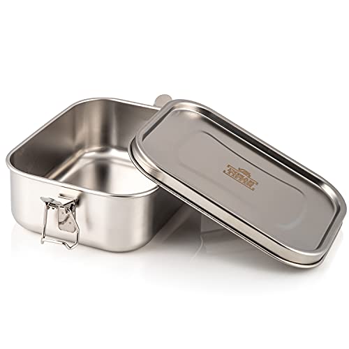 Indian-Tiffin Stainless Steel Large Single Layer Rectangular LunchBox (Medium)