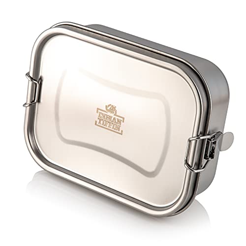 Indian-Tiffin Stainless Steel Large Single Layer Rectangular LunchBox (Medium)