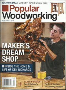popular wood working magazine, maker's dream shop * april, 2020 * no. 252