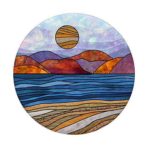 The Sea, The Beach & The Mountains Sun - Happy Nature PopSockets PopGrip: Swappable Grip for Phones & Tablets