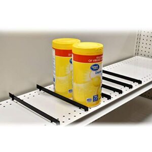 Plastic Gondola Shelf Dividers, Universal Fits All Gondola Shelving from 8" to 16" D, Black, 10 Pack