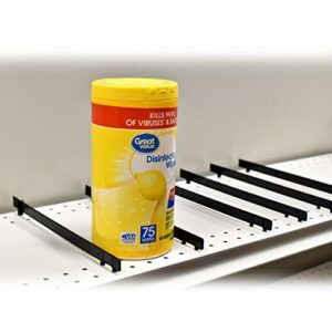 Plastic Gondola Shelf Dividers, Universal Fits All Gondola Shelving from 8" to 16" D, Black, 10 Pack