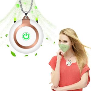 ovicisk necklace air purifier, personal air purifier, usb rechargeable travel size air purifier, portable wearable air purifier for home, kids, adults, office, smell-white