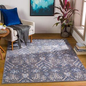 artistic weavers bohemian floral dale area rug, 5'3" x 7', gray
