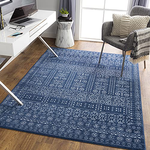 Artistic Weavers Bohemian Moroccan Goldie Area Rug,7'10" x 10',Navy