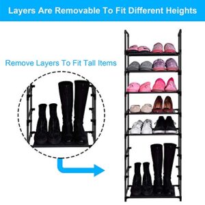 Easyhouse 8 Tier Metal Sturdy Shoe Rack for Entryway/Closet, Stores 16-20 Pairs of Shoes, Multi-use Shelf Organizer for Space Saving Storage