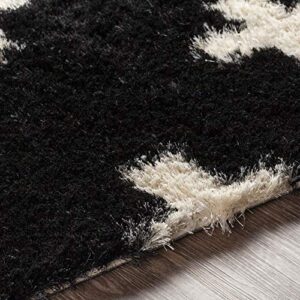 Artistic Weavers Modern Soft Swiss Cross Shag Area Rug, 5' x 7'6", Black